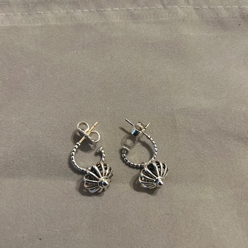 Lagos Hoop w basket charm earrings